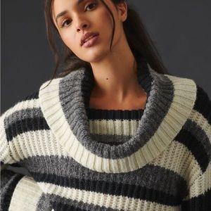 ✨ Anthropologie Striped Turtleneck Sweater Sz M
